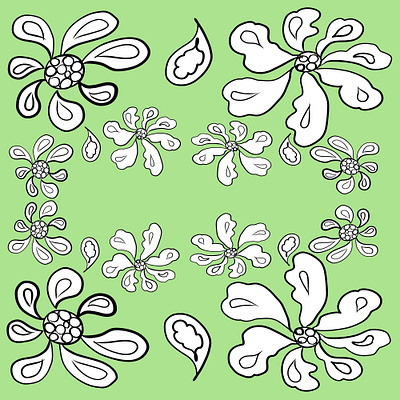 pattern flowers, leaves, flowers, light green, pink, blue, yello a picture for a business card design illustration illustrator logo postcard set for printing on a picture set for printing on posters ui vector