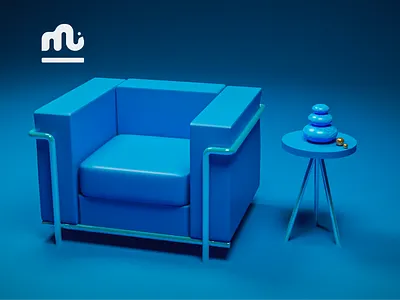 S A P P H I R E S U F F I C I E N T | B Y M E 3d adobe art blender blue branding byme chair creative design graphic design illustration logo lowpoly model photoshop project seat sofa