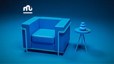 S A P P H I R E S U F F I C I E N T | B Y M E 3d adobe art blender blue branding byme chair creative design graphic design illustration logo lowpoly model photoshop project seat sofa
