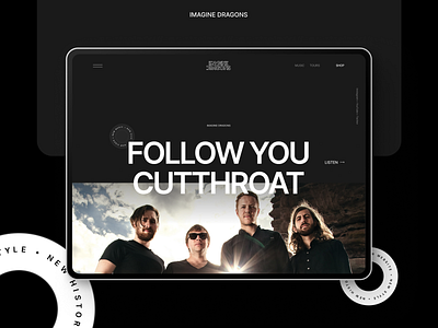 Imagine Dragons — New Website 2021 behance branding case clean concept design flat illustration imagine dragons logo minimal music rock typography ui ux web