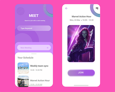 Meet Up app comics dailyuichallenge design graphic design marvel meeting meetup schedule trip ui ux