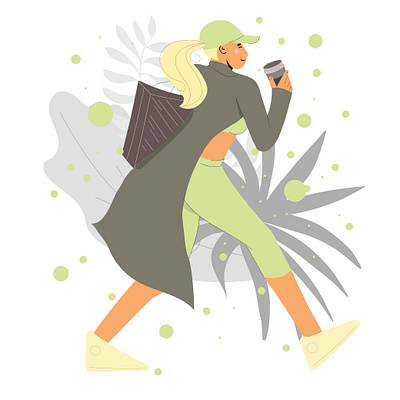 Sport woman casual life design girl graphic design illustration modern woman sport womans activities