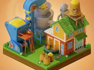FarmHouse 3d artwork blender blender 2.9 blender 3d blender3d house illustration isometric