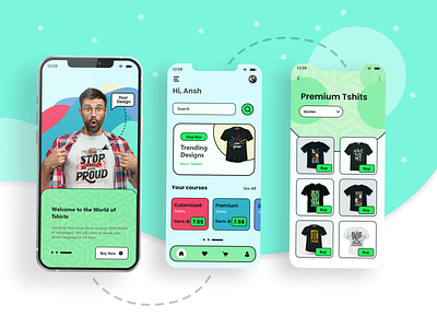 Tshirt Printing App Design adobe xd app design app template app ui design download free free design free template freebie mobile mobile app template mobile application mobile design mobile ui template ui user interface web design xd template