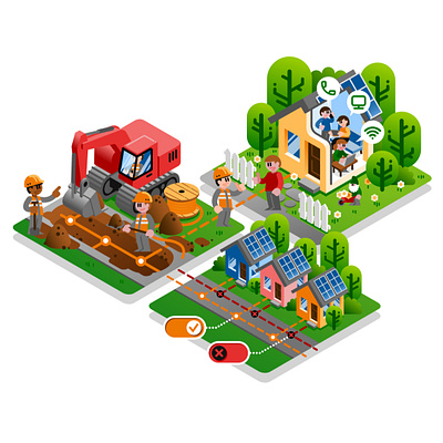 KPN Customer Experience illustration isometric isometric illustration vector vector illustration