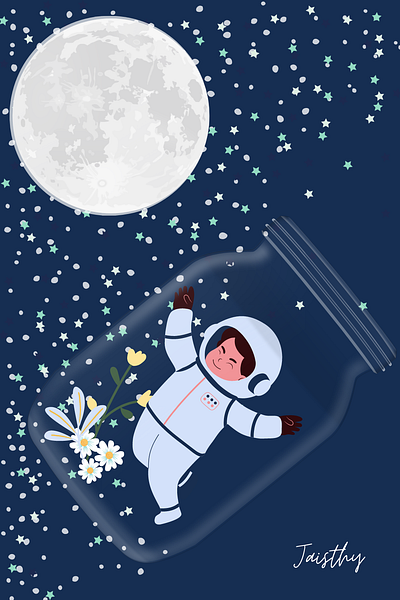 Moonboy design flat illustration