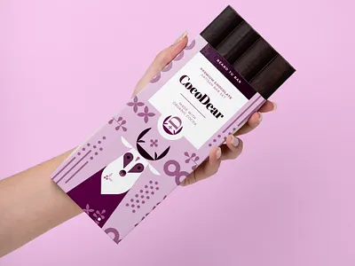 CocoDear Chocolate Soft Purple Packaging Design branding design illustration logo package packaging vector