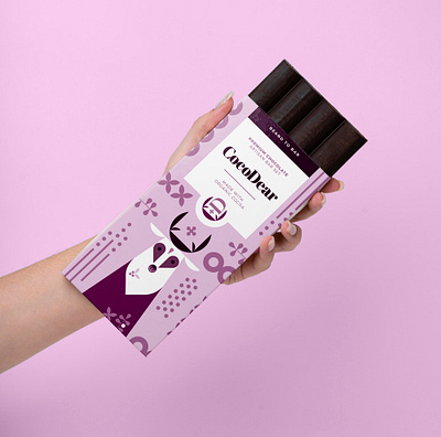 CocoDear Chocolate Soft Purple Packaging Design branding design illustration logo package packaging vector