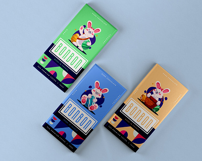 BonBon Bunny Chocolate Packaging Design branding chocolate package design illustration instagram post logo package packaging vector