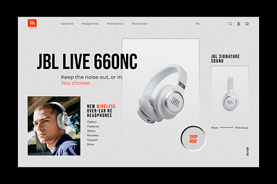 11 Daily UI. JBL Landing page branding button design desktop inspiration minimalism neumorphic new online store trend ui ux website white