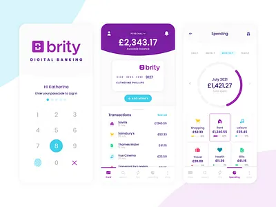 Brity - Digital Banking App- UI/UX Design Case Study - MintSwift app bank banking app brity digital banking interface minimal mintswift mobile app mobile app design modern money ui ui design ui ux user experience user interface ux ux design ux ui
