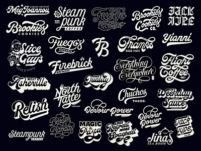 Lettering Collection brand identity branding custom type hand lettering handlettering lettering lettering design lettering logo logo logo collection logo design logo designer logo inspiration logotype responsive logo script logo typography