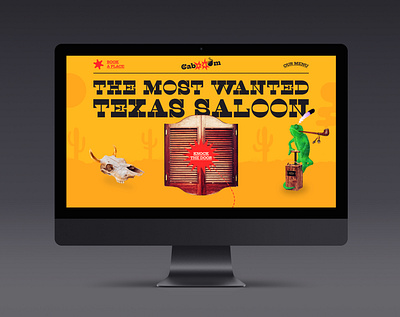 Cabooom Saloon bar brutalism cowboy creative site saloon texas webdesign wild west yellow