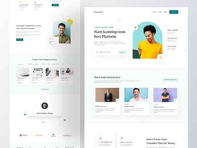 CoursePal Learning Website Design course course website e learning education education website landing page learning management system learning platform online education online learning