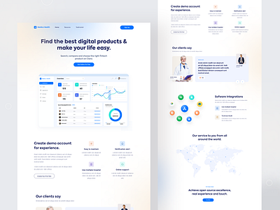 Medico Health saas Landing page design doctor hospital landing page medical saas landing page ui uiux website