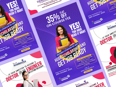 Education Admission Flyer / Leaflet design flyer graphic design illustration leaflet minimal typography vector