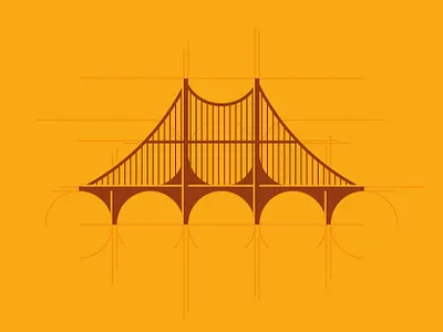 Bridge Icon Design brand branding bridge clean design detail flat graphic design icon illustration logo minimal schematic vector