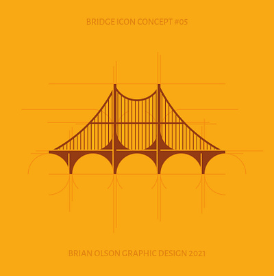 Bridge Icon Design brand branding bridge clean design detail flat graphic design icon illustration logo minimal schematic vector
