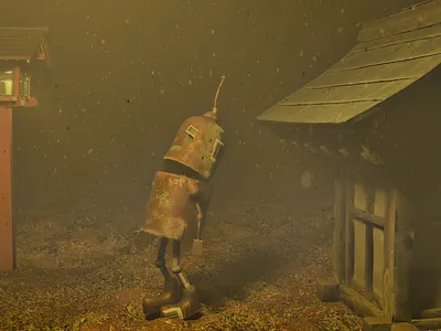 looking to the sky 3d blender blender2.8 blender2.9 robot