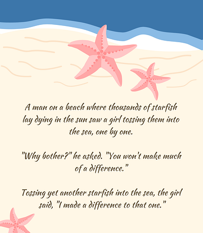 The Starfish Story design illustration poster sea starfish vector