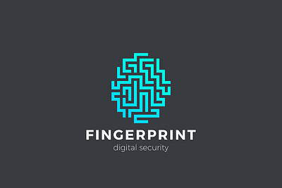 Digital Fingerprint 3d 3d letter abstract branding concept creative design design letter illustration labyrinth letter linear logo logo design typography vector