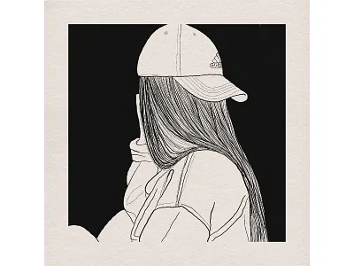 Life Lines IX art beauty black and white design drawing fashion girl hair illustration ira swatimanish line art lines strokes women