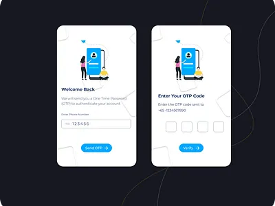Login page / OTP login page mobile app mobile ui