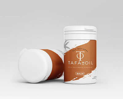 ALL NATURAL TAFAH OIL PRODUCT PACKAGING LABEL DESIGN