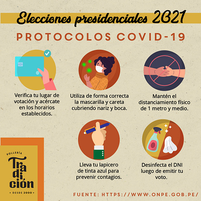 Elecciones presidenciales - Tradición Restaurant facebook post illustrator information post typhography vector