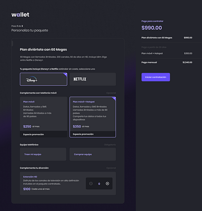 wallet dark interface customizer color customizer dark ecommerce form guides picker products purple site wallet
