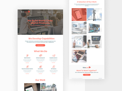 Software development company website design landing page minimal software company software development web web design white