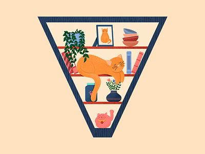 Letter V 36daysoftype cat childrensbook digital illustration illustration kitchen pet shelf vector