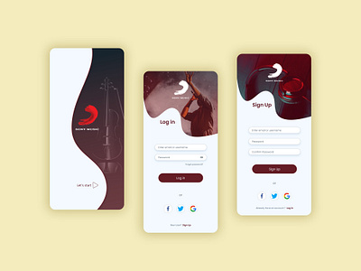 Music App Login - Signup Screen adobexd illustrator login loginpage minimal music signup sonymusic ux xd