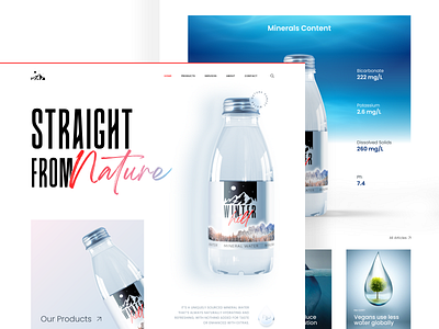 Mineral water website design concept 2021 trend bottle design bottle label branding clean concept creative design dribbble best shot flat homepage illustration landing page logo minimal packaging typogaphy ui ux web