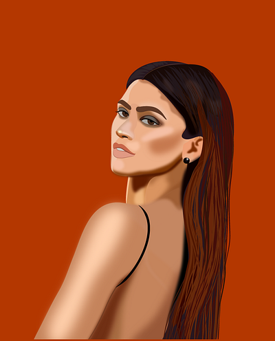 Zendaya adobe design digital illustration portrait vector