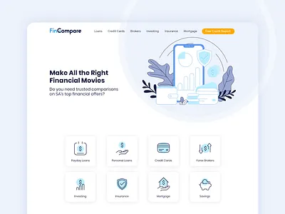 FinCompare | Wordpress Design design elementor financial ux design web website design wordpress design
