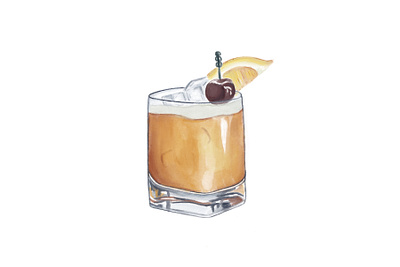 Whiskey Sour Cocktail Illustration illustration ipad procreate