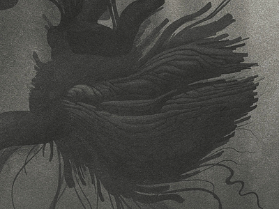 WIP Detail bw dark illustration