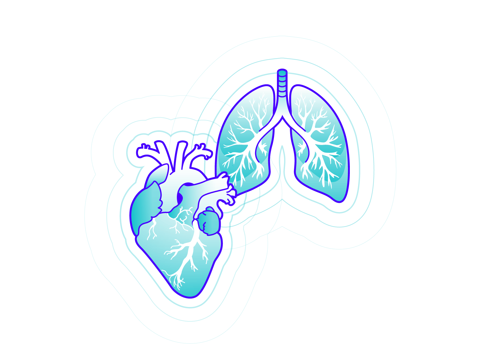 Purple + Teal Spot Illos ai anatomy artificial intelligence chip eye heart icon illustration lungs medical molecules nodes organ purple scan science teal technology vector water