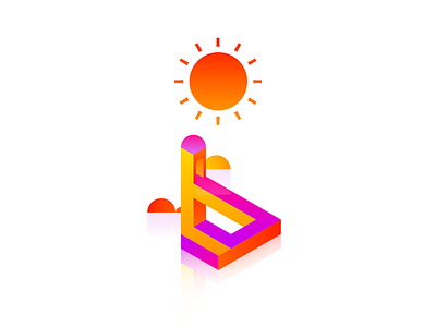 Sunshine Temple affinity art colors design gradient illustration isometric minimal monument valley