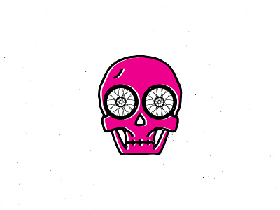 Bicyskull bicycle bike biking cycling design illustration logo skull vector wheel wheels