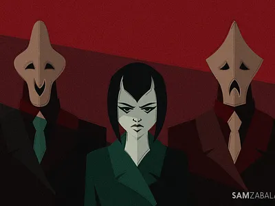 Team Trese alexandra trese basilio comics crispin dark filipino flat illustration kambal minimal netflix trese vector