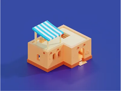 Sandcity: Old Town 3d design illustration web