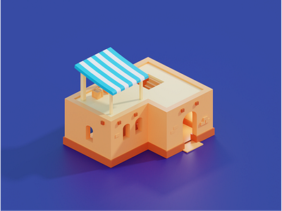 Sandcity: Old Town 3d design illustration web