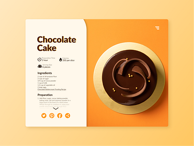 Daily UI 010 – Social Share 010 cake dailyui dailyui010 dailyuichallenge food orange recipe social share ux