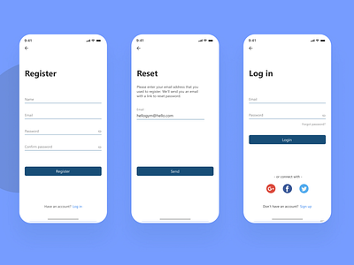Mobile Login Screen app design login mobile password register reset ui user ux