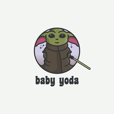 baby yoda actor animation baby branding design flat illustration logo starwar typography ui ux vector