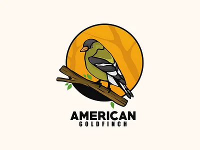 american goldfinch animation bird branding design flat illustration logo typography ui ux vector