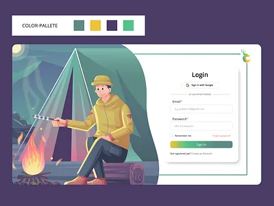 Login UI design illustration ui ux
