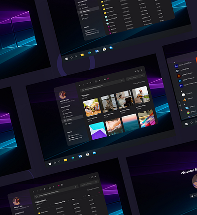 Windows 11 UI Concept - Dark Mode concept dailui dark mode dark ui design fluent ui ui uid ux uxui web windows windows 10 windows 11 windows x